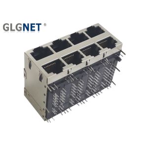 2x4 Stacked No LED RJ45 Multiple Port Connector