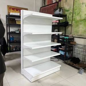 Factory Customized Size Thickness Color white supermarket gondola shelf