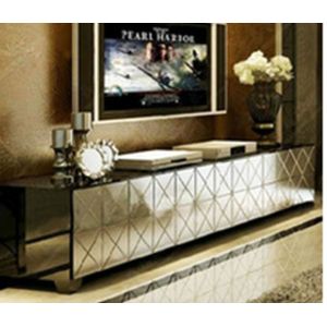 China Silver Mirrored TV Stand Metal Hinge W200 * D40 * H42cm Size Durable Wood on sale