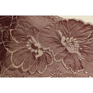 China Knitted Stretch Double Galloon Lace 3D Appearance Blooming Flowers Pattern on sale