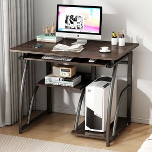3D WOOD Modern Simple Computer Desk Desktop Desk Bookshelf Integrated Study