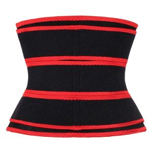 Latex Free Waist Trainer With 3 Straps Red Stomach Slimmer Belt