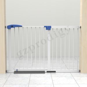 Multipurpose ABS Extendable Baby Metal Gate Width 17" Black White Color