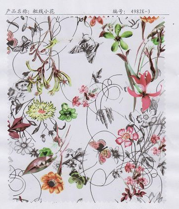 Transfer foil for leather Flower design transfer film for pvc leather 4982k Hot stamping foil for pu leather