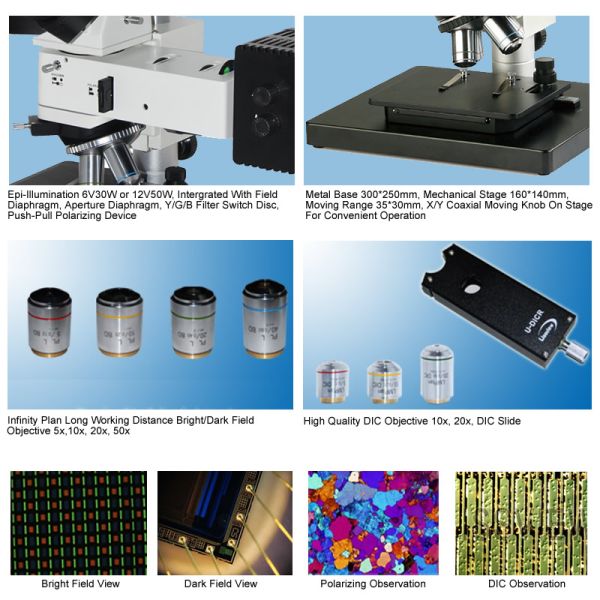 Trinocular WF10x/22 Digital Metallurgical Microscope A13.0212-DIC Infinity Optical System