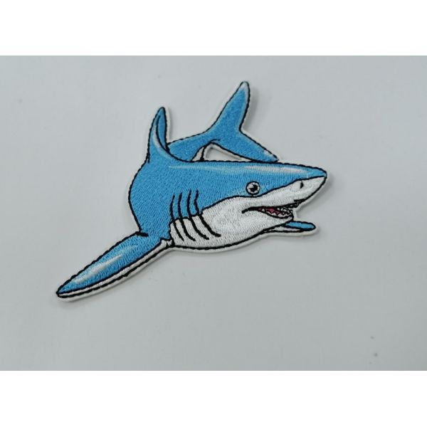 Quality Embroidery Clothes Shark Labels Heat Transfer Patches Washable Customized wholesale