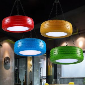 China Loft Industrial Wind Tire Pendant Light Color LED Lamp Bead Hanging retro chandelier(WH-VP-132) on sale