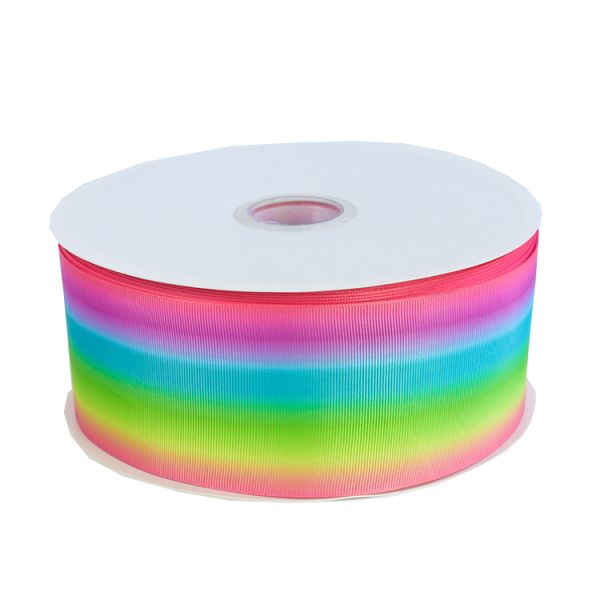 Oem Logo Pastel Rainbow 75mm Glitter Ribbon Custom 1 Print Grossgrain