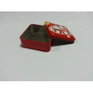 Red Hello Kitty Metal Tin Container Box Square Shape For Candy And Food