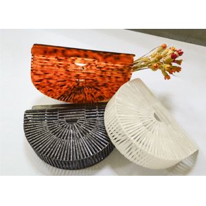 China Ladies Dinner Party Evening Pouch Bag Handbag Fashionable Acrylic And Bamboo on sale