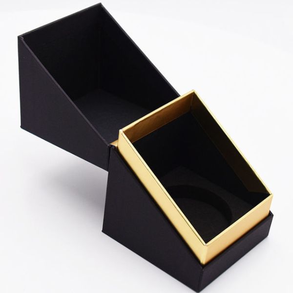 Quality UV Coating Embossing Rigid Black Candle Packaging Box With Lid OEM wholesale