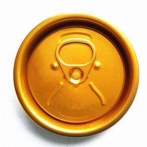 Soft Drink Round Aluminum Can Lids Gold Pilfer Proof Size 202 Can Lids
