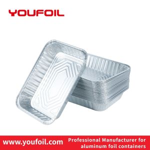 China Recyclable Smooth Wall Rectangular Aluminum Foil Container For Baking on sale