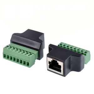 Cheap RJ45 Female Jack 8P8C to 8 Pin Screw Terminal Block Adapter for CCTV Vedio Solution for sale