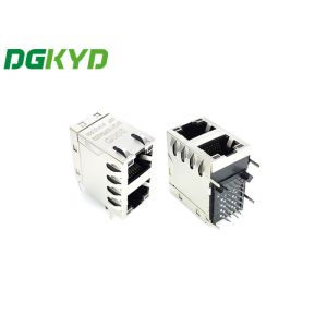 Cheap DGKYD21Q418DF5A2D2057 Metal Shielded Cat6a Rj45 Connector 2x1 Stacked for sale