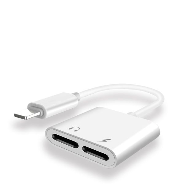 Quality 2 In 1 3.5mm Audio Cable ABS Dual Headphone Jack Adapter For Iphone 7 8 X wholesale