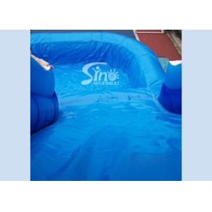 Front load ocean blue inflatable wet slide with pool for kids outdoor parties