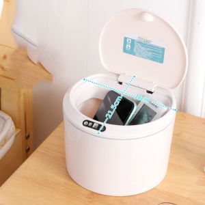 Home Living Room Creative Light Luxury Style With Lid Desktop Smart Trash Can