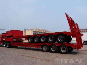 Cheap 5 Axles Low bed Trailer with 80 tons trailer to carry construction equipment for sale for sale