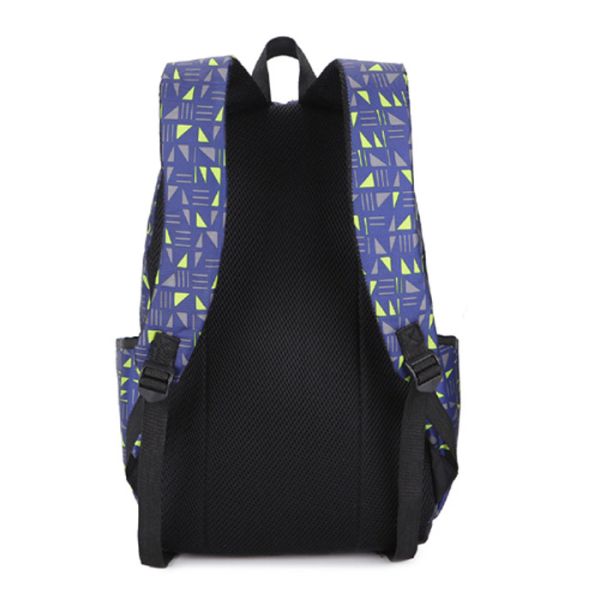 Nylon Casual shcool Backpack for kids blue camouflage with triangle