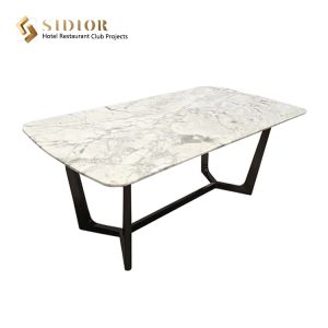 Black Marble Dining Table Set 75cm height