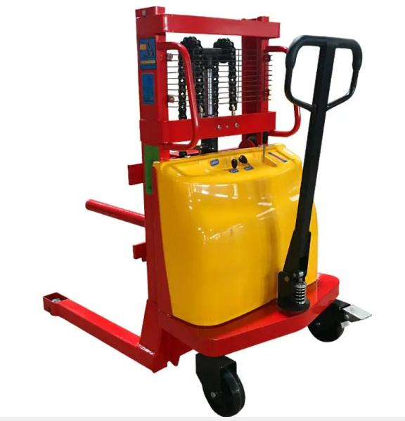 Quality Semi Auto Electric Stacker Small 1 Ton 2ton Manual Hand Stacker Forklift With 3m Lifting Height wholesale