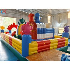 Inflatable Bouncy House Colourful Obstacle Course Inflatable Fun City Playground