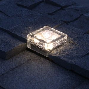 Glass Ice Rocks Solar Powered Outdoor Lights With 1 Super White LED