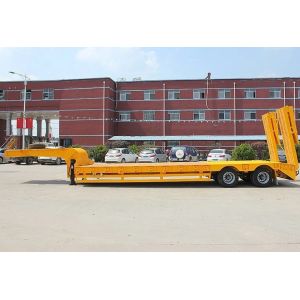 Cheap 2 Axle Low Bed Trailer Semi Lowbed Trailer 40-50 Tons High Maneuverability for sale