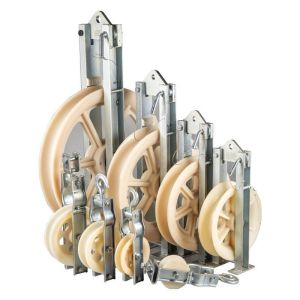 Cheap 508mm Pilot Wire Use Stringing Block Galvanized Nylon Sheave Aerial Cable Pulley Block For Conductors for sale