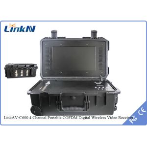 Cheap Portable COFDM Video Receiver with Battery &amp; Display AES256 Encryption High Sensitivity 106dBm@2MHz for sale