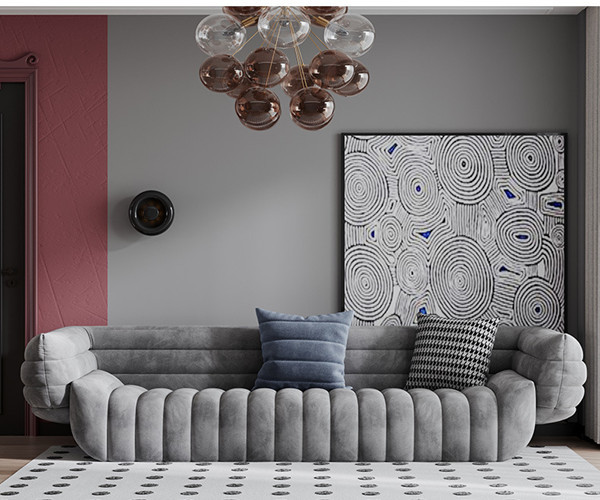 Contemporary Upholstered Sofa Chaise Sleeper Convertible Couch Sofa Sectional Gray 4 Seater