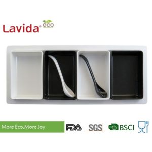 BPA Free Non - Toxic Melamine Dinner Trays Dishwasher Safe With Removable Bowl /