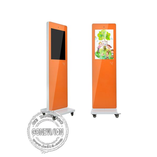 Portable Kindergarten Touchscreen Totem , Bright Color Educational Touch Kiosk