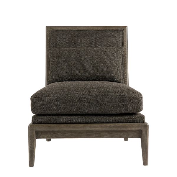 Eco Friendly Linen Upholstered Lounge Chair With Soft Padded Backrest And