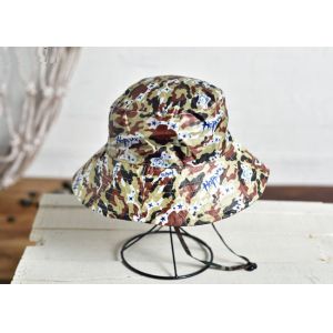 Camouflage Printing Custom Personalized Hats Nylon Fabric Flat Top Curved Brim