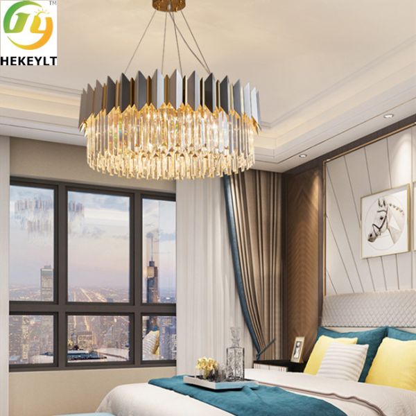 Quality AC85 Nordic Elegant Crystal Pendant Light Modern Living Room Hanging Lamp wholesale