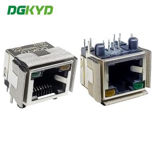 Cheap RJ45 Straight Connector 8P8C With Light Strip Shielding 50U Modular Socket RJ45 Interface DGKYD561188RB5A2DB7M for sale