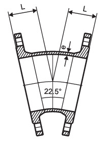 Red epoxy coating Ductile iron fittings Double Socket Bend Double flange bend