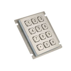 Bank ATM Matrix Panel Mount Keypad IP67 Rated 12 Keys Metal Stainless Steel