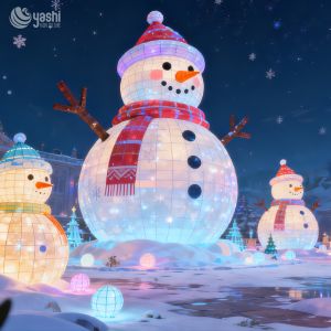 Yashi Factory 3D Christmas Snowman Decorative Lanterns for Christmas and Spring