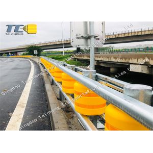 Cheap Polyurethane Roller Highway Crash Barrier Orange / Yellow Eco Friendly for sale