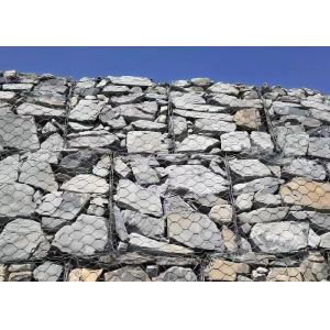 Hexagonal Hole Galvanized Gabion Box / Gabion Basket Mesh / Stone Cage Retaining