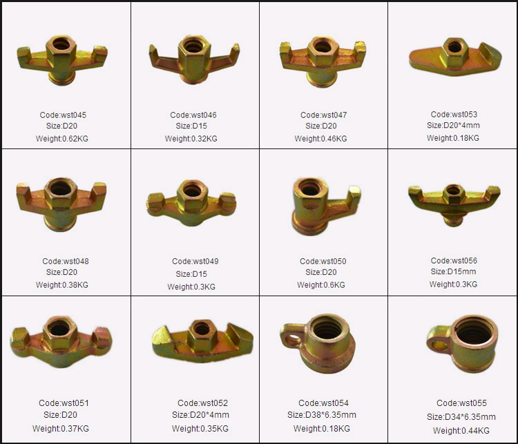 Tie Rod Formwork Scaffolding Accessories Cast Iron Wing Nut 15 / 17mm