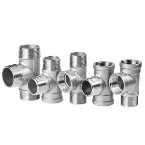 Sanitary Stainless Steel 3 Way Male Threaded Tee Pipe Fittings with Casting