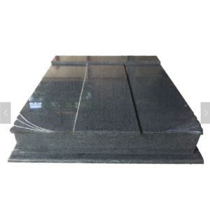 Unique Black Granite Gravestone , Personalized Tombstone Grave Markers