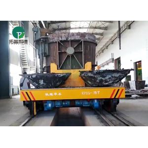 China Metal Handling Equipment Self-Propelled Scrap Bucket Transfer Car with Steel Slab Deck on sale