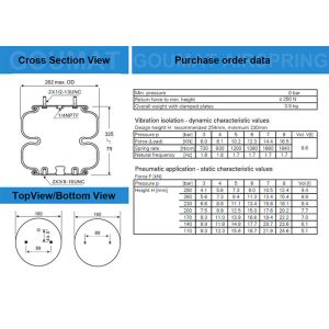 FD200-25 426 Contitech Air Spring Double Convolution Industrial Air Spring For