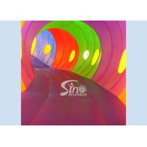 Outdoor Kids Parties Inflatable Caterpillar Tunnel with pillars and small slide