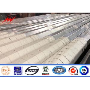 10kv - 550kv Hot Dip Galvanised Steel Pole , Electric Power Pole For Distributio